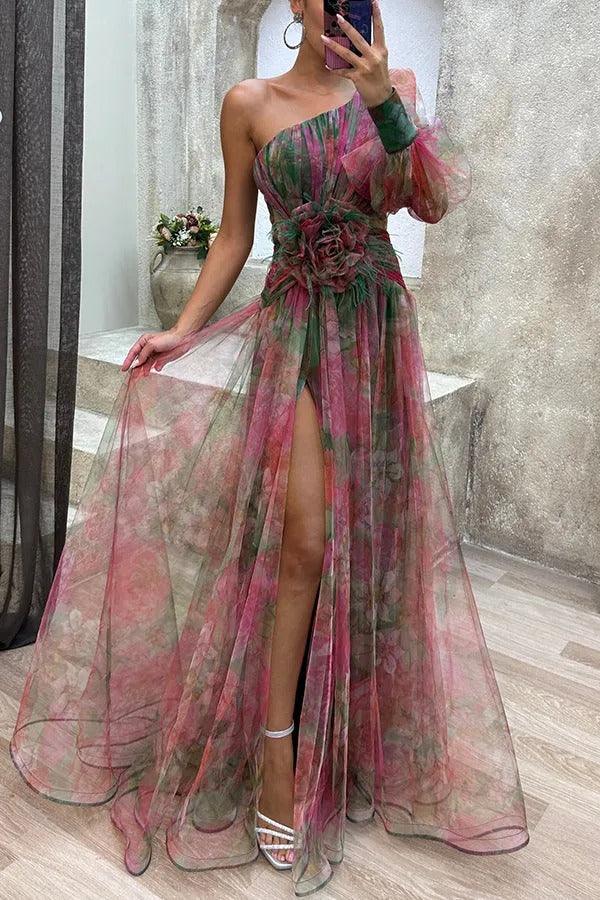 Grace Floral Pleated Maxi Dress for Summer Getaways, view 2 - Elena Harper