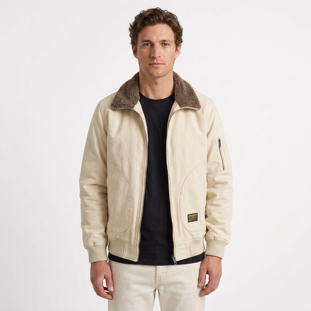 Sherpa Lined Aviator Jacket for Men