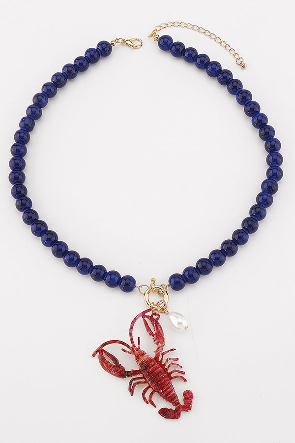 Fashion Lobster Holiday Earrings and Necklace