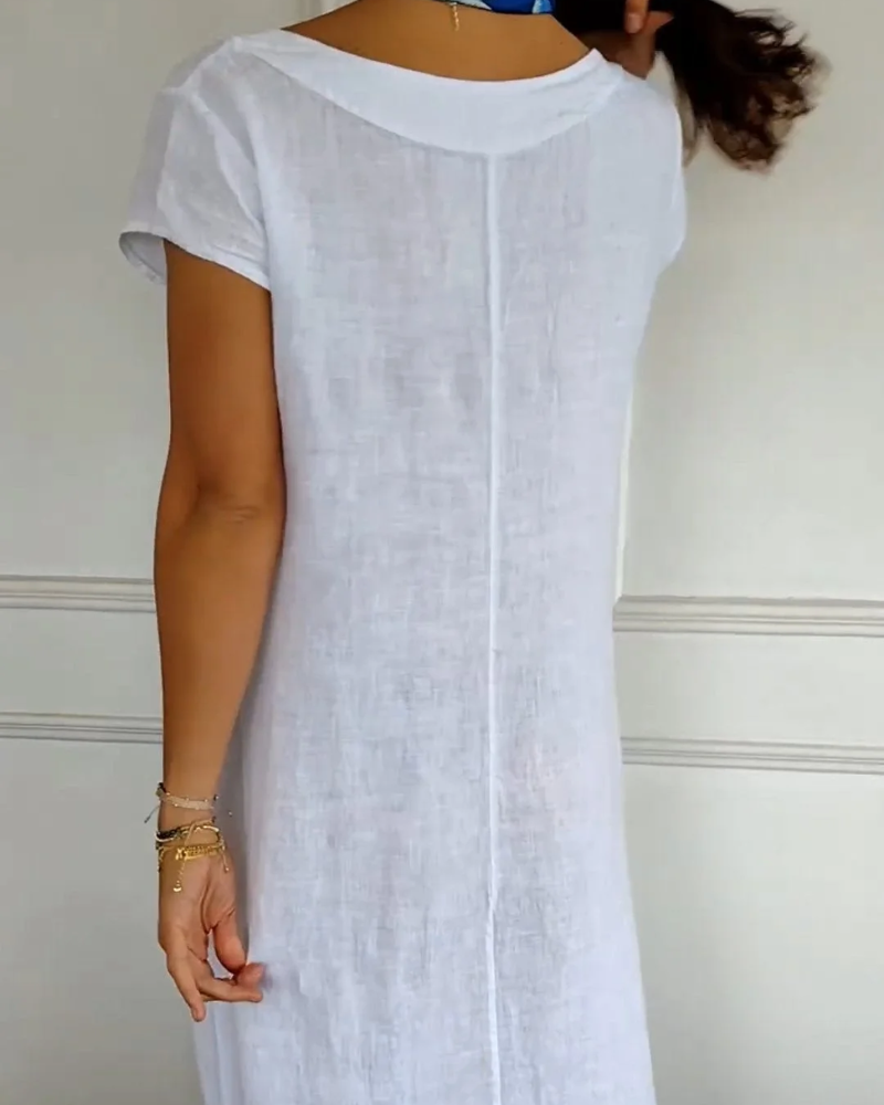 Brenna | Women's Dress with Pockets and Short Sleeves