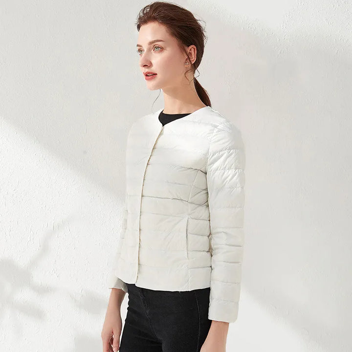 Women's Lightweight Collarless Slimming Puffer Jacket