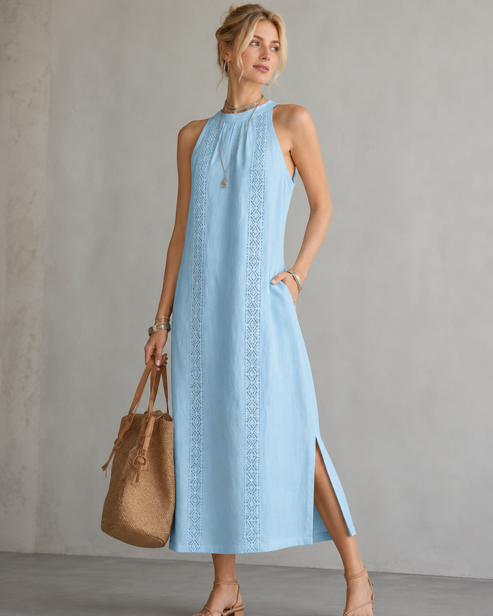 Irene™ | Elegant Sleeveless Belly-Covering Midi Dress
