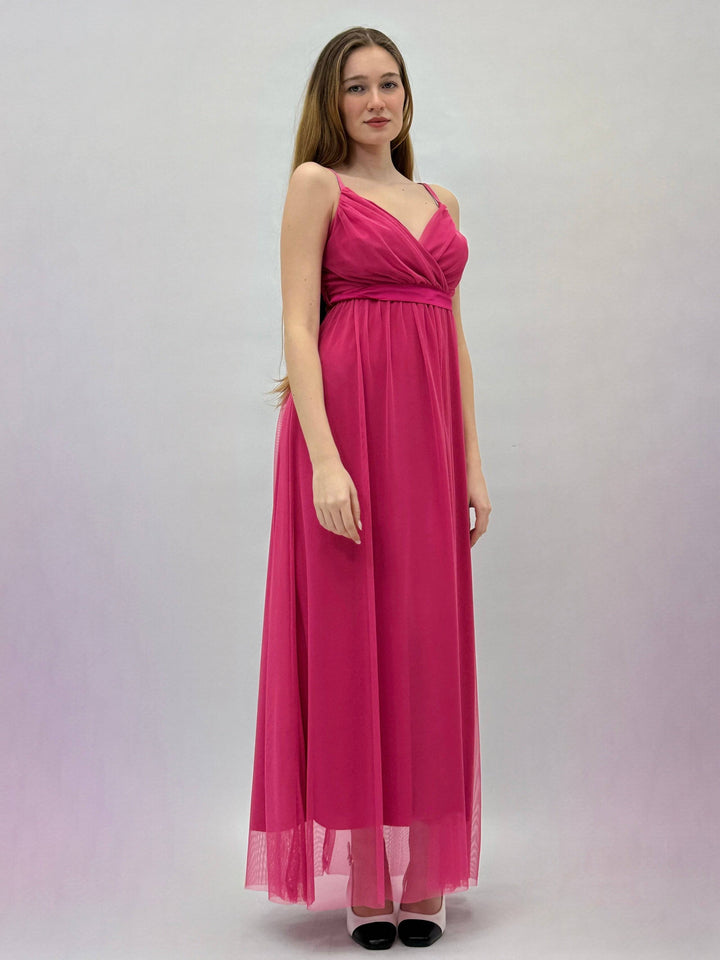 Gisella™ flowing dress by Emma & Rose Cape Town, elegant abiti with soft fabric and stylish design, shown on a model.
