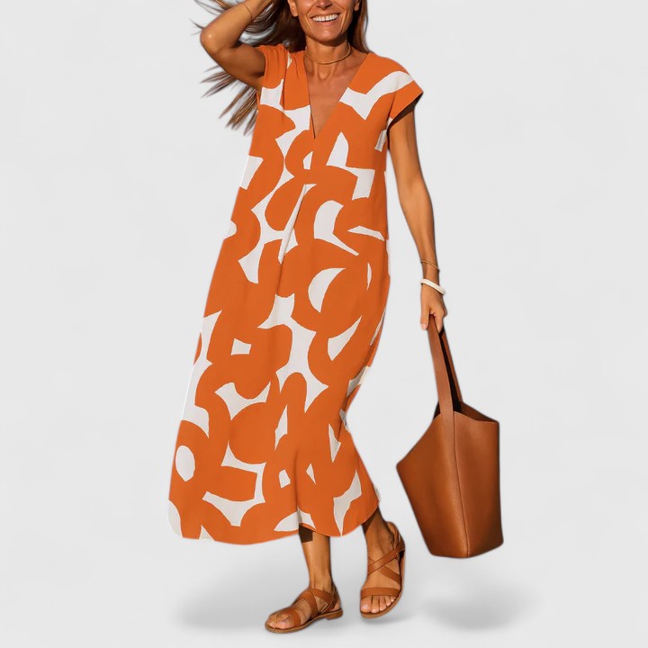 Elegant Lysandra women’s maxi dress by Emma & Rose Cape Town, flowing fabric with a sophisticated design for women.