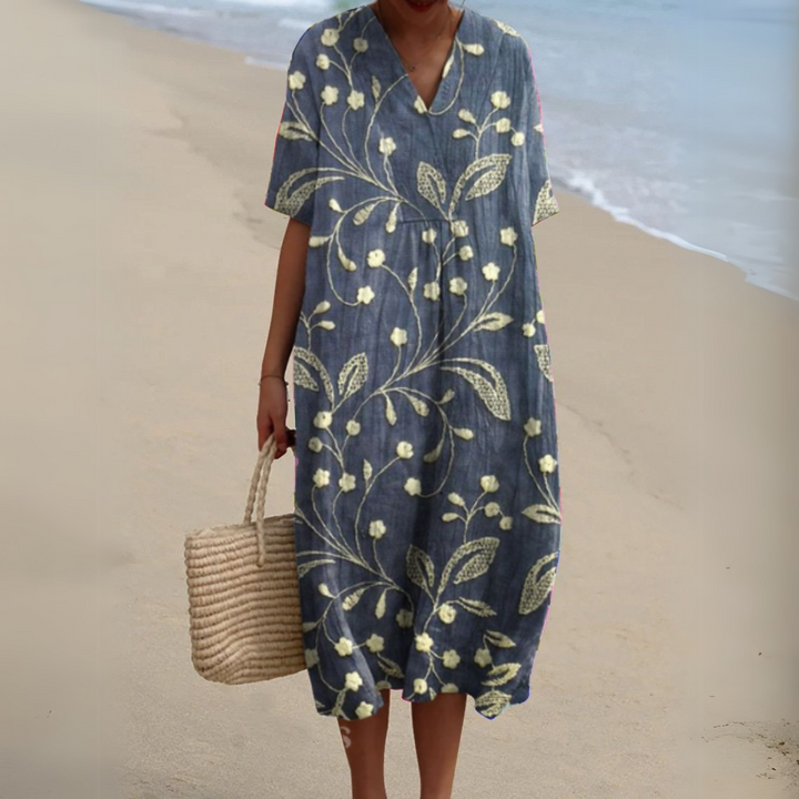 Isabella Breezy Floral Dress, view 8 - Elena Harper