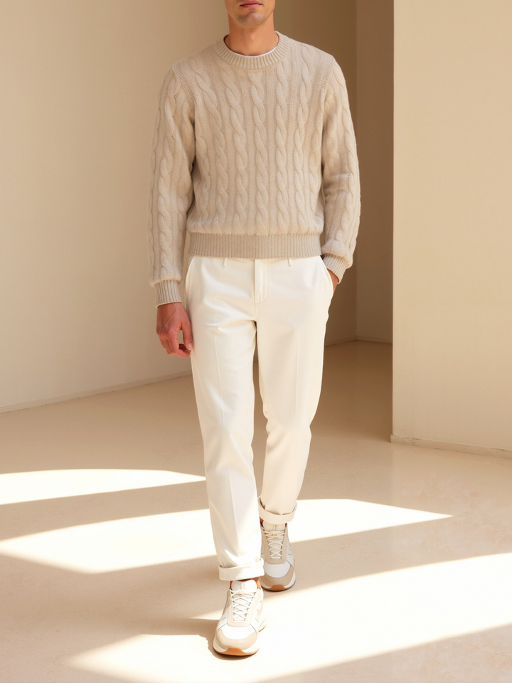 Emma & Rose cashmere cable knit sweater — premium winter jumper