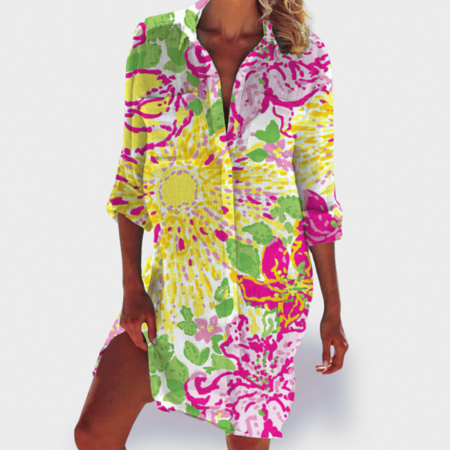 Tessa – Vibrant Summer Print Shirt