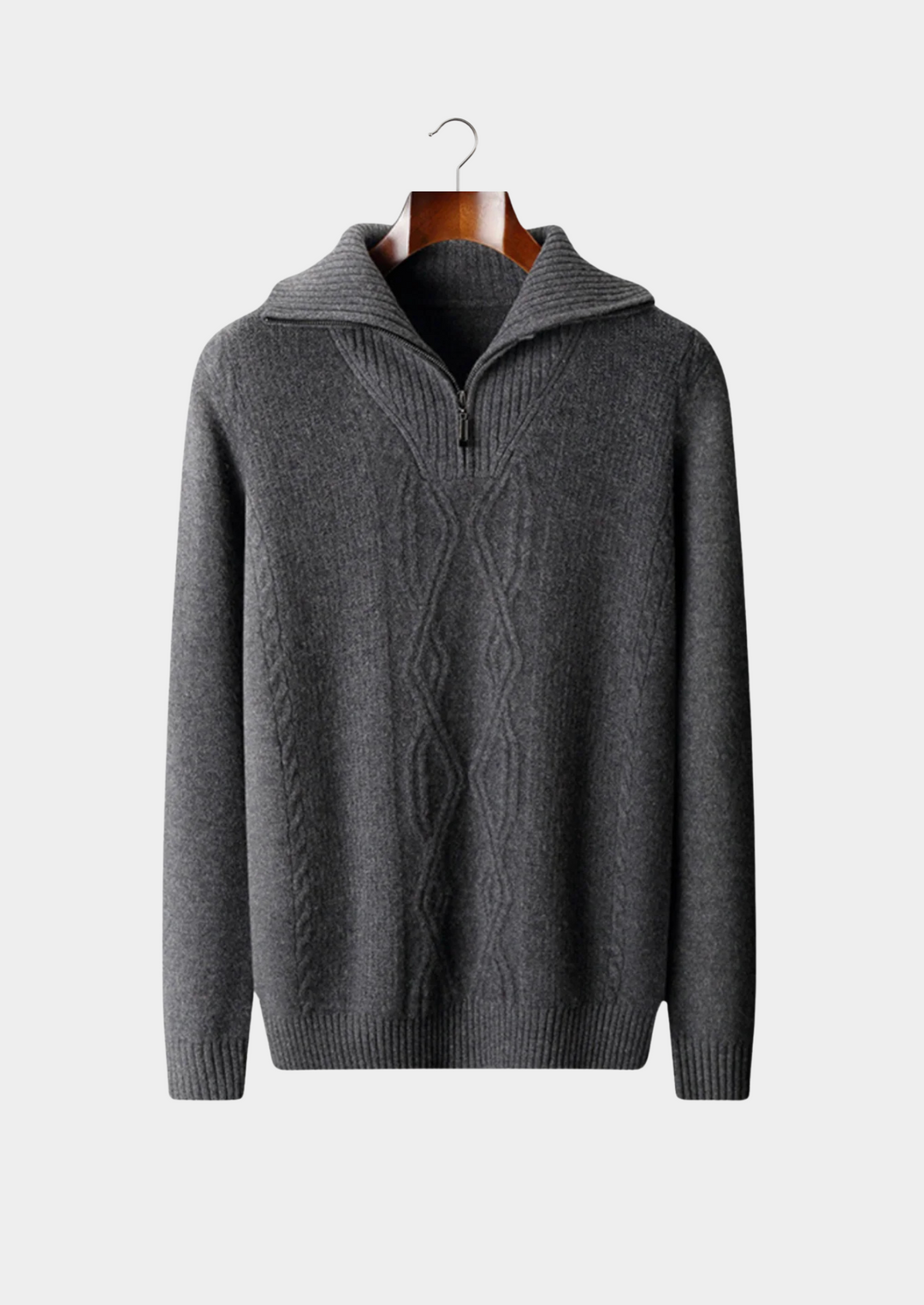 Emma & Rose wool quarter-zip sweater — premium knitwear