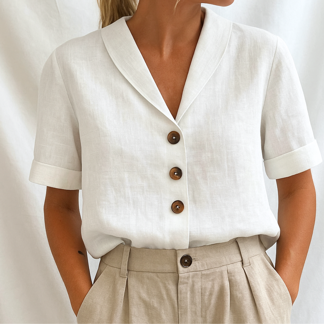 ELISE – MODERN MINIMALIST BUTTON BLOUSE