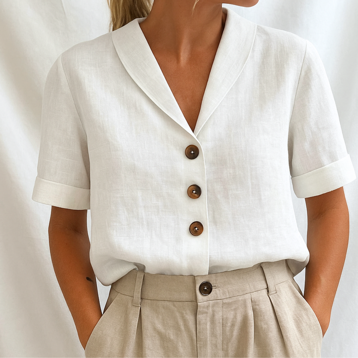 ELISE – MODERN MINIMALIST BUTTON BLOUSE