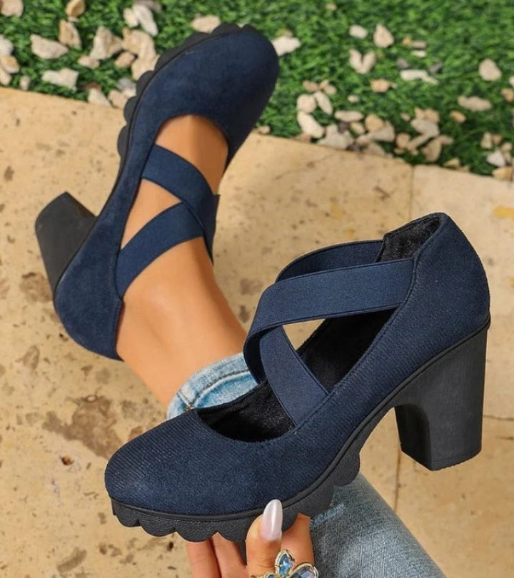Mary Jane | Heeled Shoes with Elastic Straps