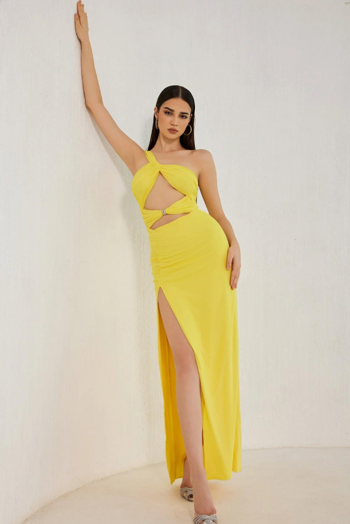 Zikora Maxi dress with cut-outs and one-shoulder slit, view 7 - Elena Harper