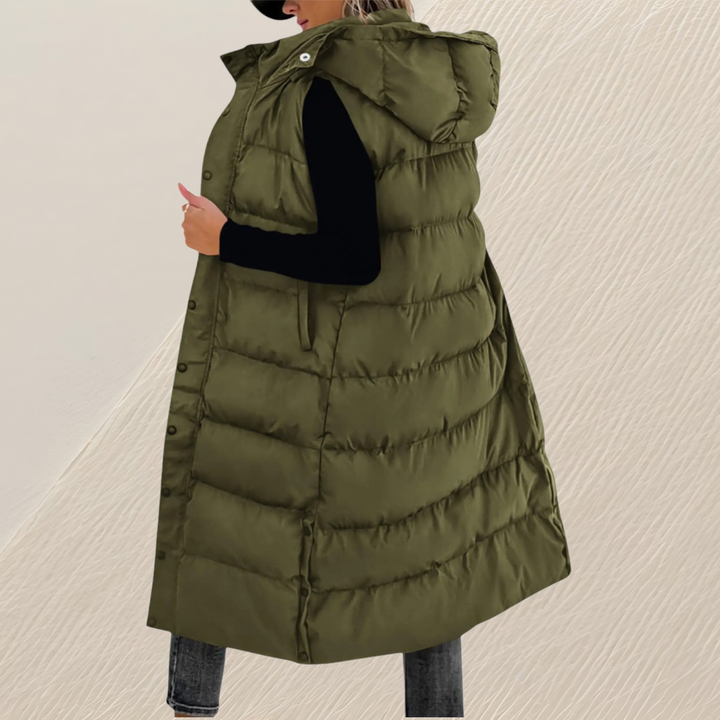 Sandrine - Chic Sleeveless Down Jacket with Hood