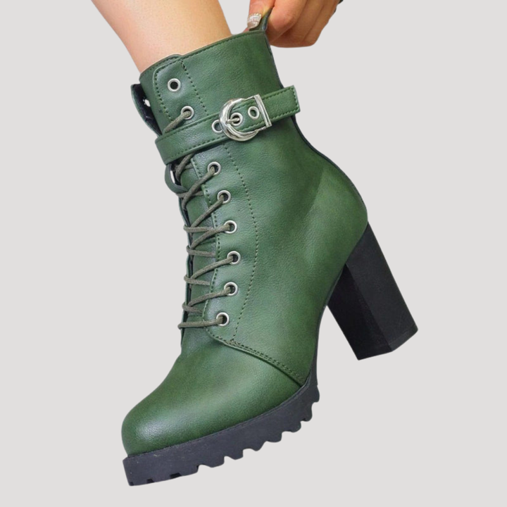 Women's Block Heel Lace-Up Ankle Boots
