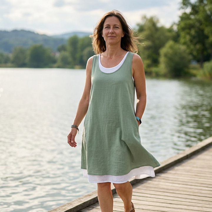 Anouk™ | Tummy Concealing Sleeveless Dress with Layered Look