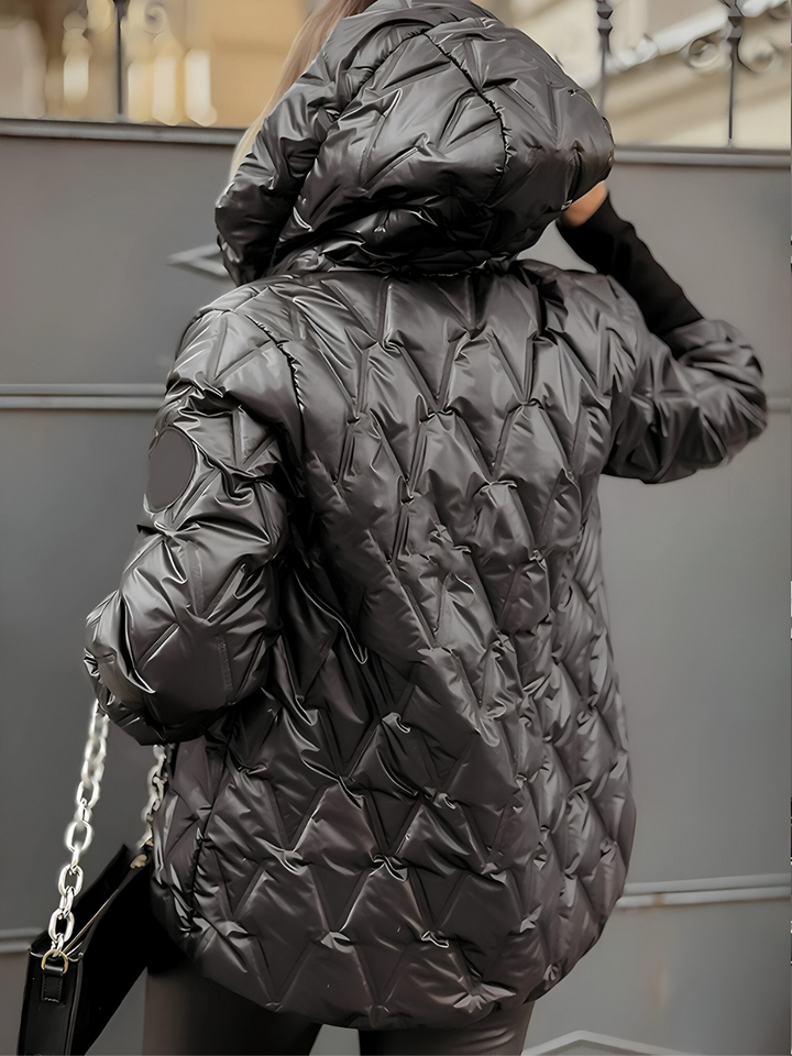 Aurora Comfortable Padded Winter Jacket with Hood, view 9 - Elena Harper