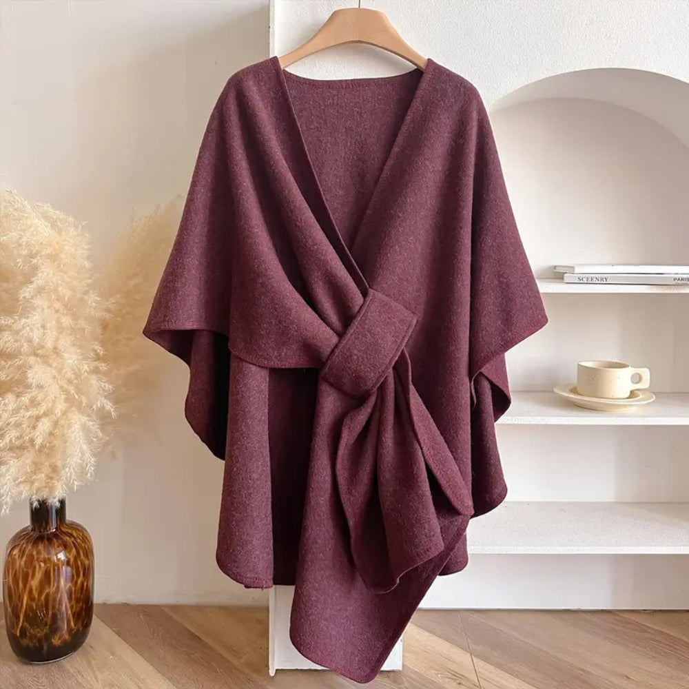 Luxurious Wind-resistant Shawl Coat for Women