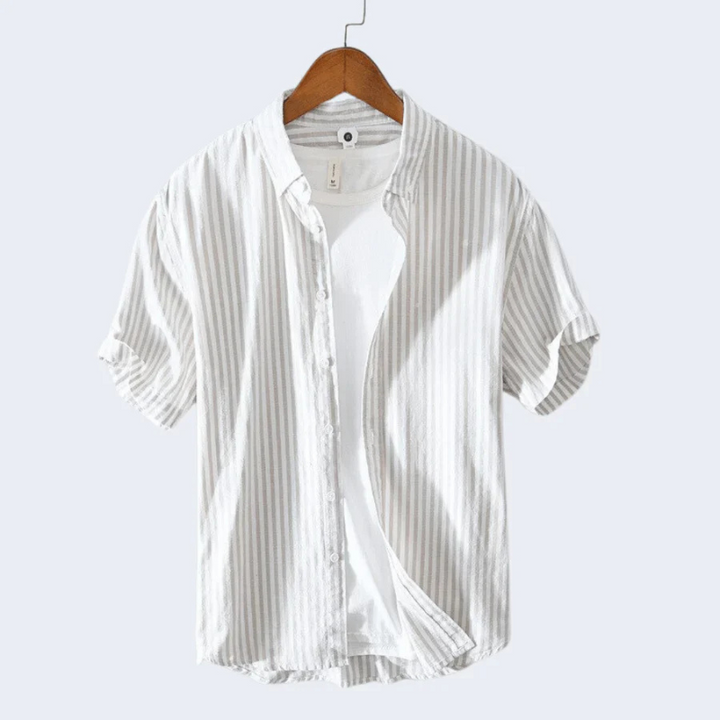 Short Sleeve Button-Up Shirt for Men - Stripes