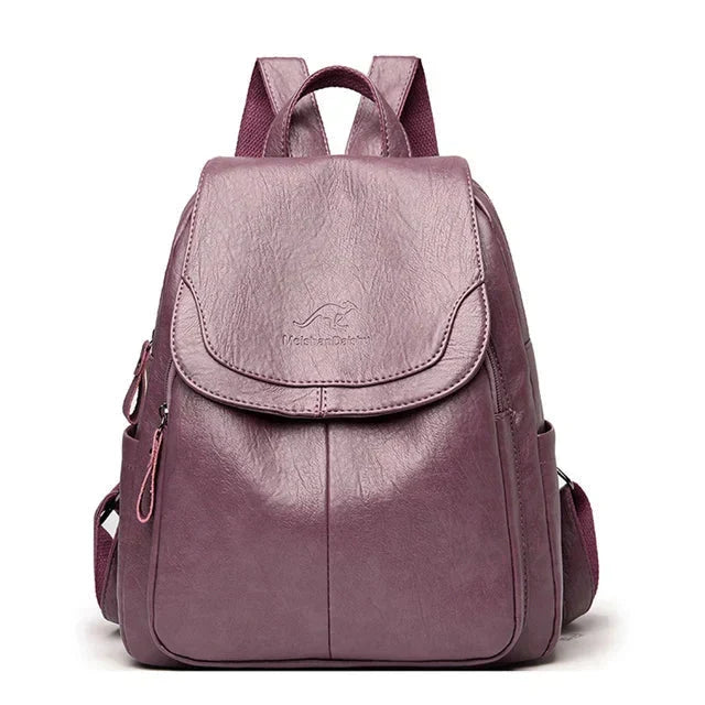 Durable Leather Backpack for Women with Timeless Style, view 3 - Elena Harper