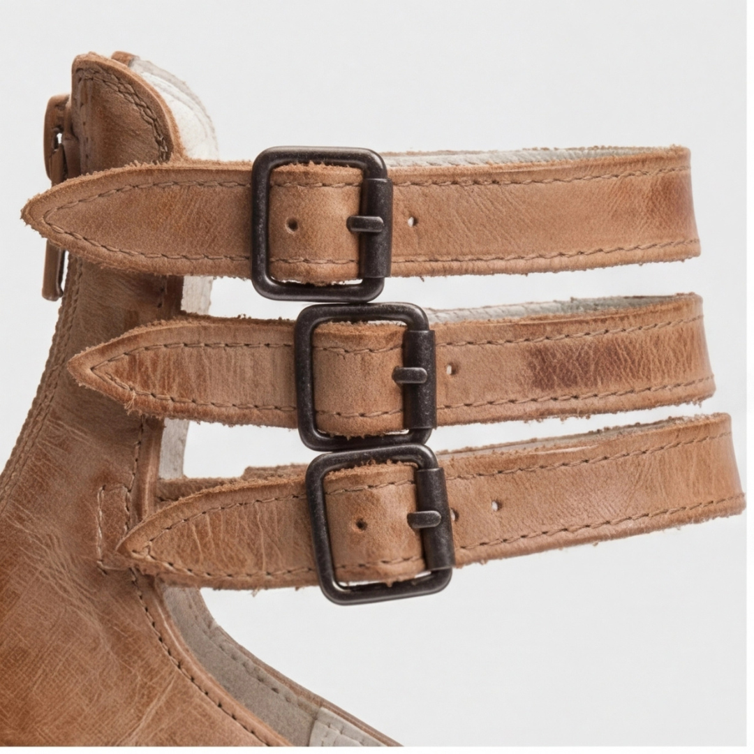 Summer Elegant Retro Ankle Strap Heels, view 10 - Elena Harper