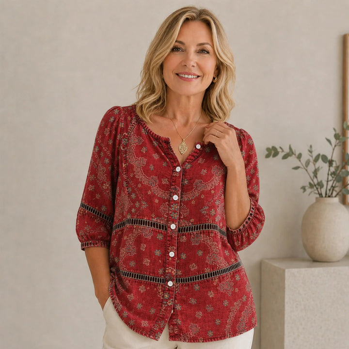 Inès™  |  Vintage Print Blouse