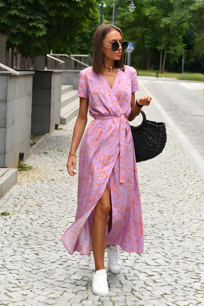 Neria™ | Elegant Printed Maxi Dress
