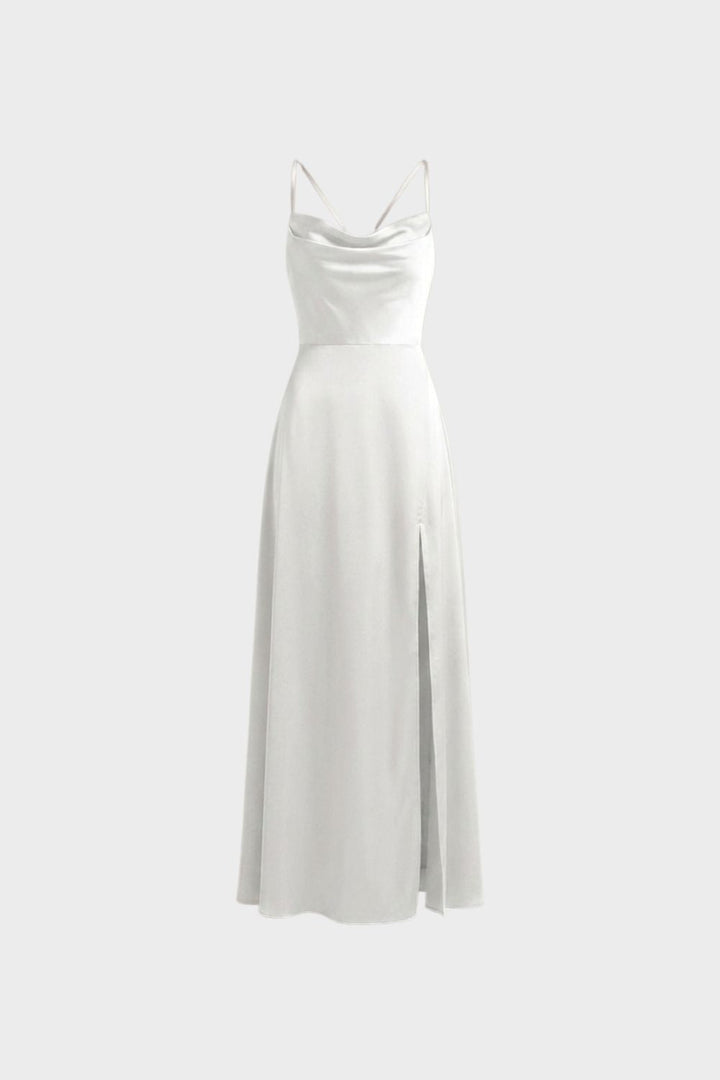 Women's Satin Evening Dress | Slit
