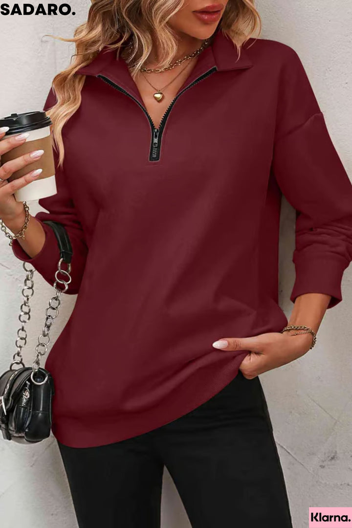 Hanna Zipper Sweatshirt, view 8 - Elena Harper
