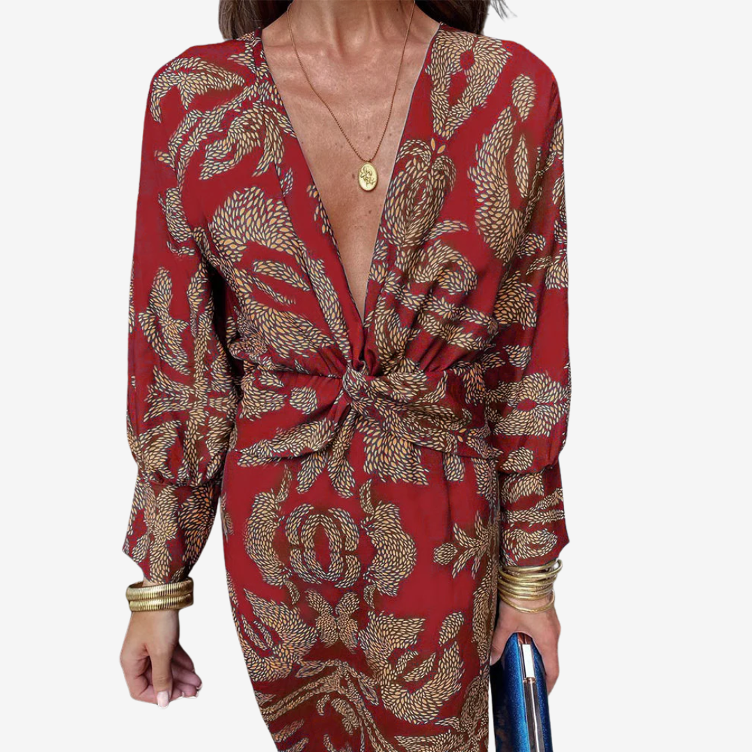 Doriane Midi Wrap Dress - Elena Harper