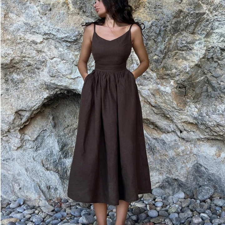 Amara - Elegant Tie-Shoulder Dress