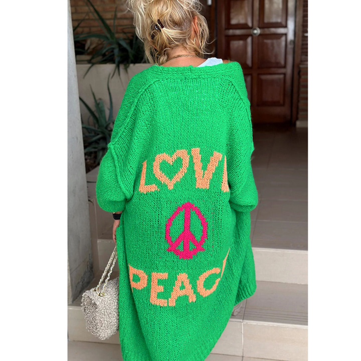 Women's Hippie Vibe Peace Cardigan - Express Your Style & Love