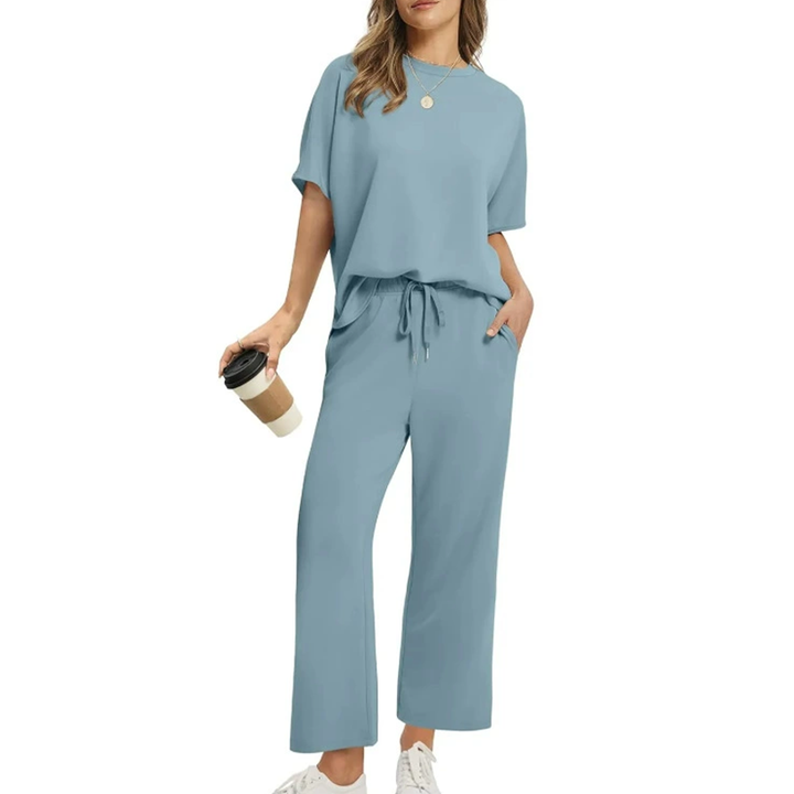 Women's Relaxed Ribbed Top & Trouser Set