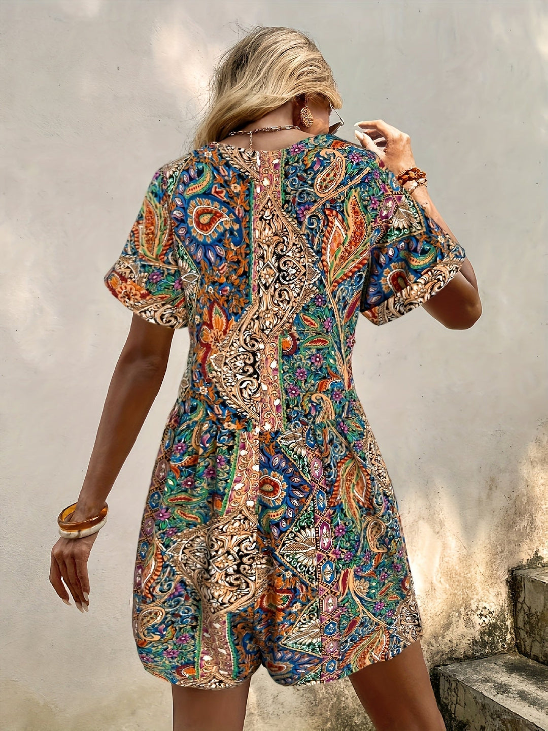 Frida™  |  Bohemian Jumpsuit Ocean-inspired Pattern