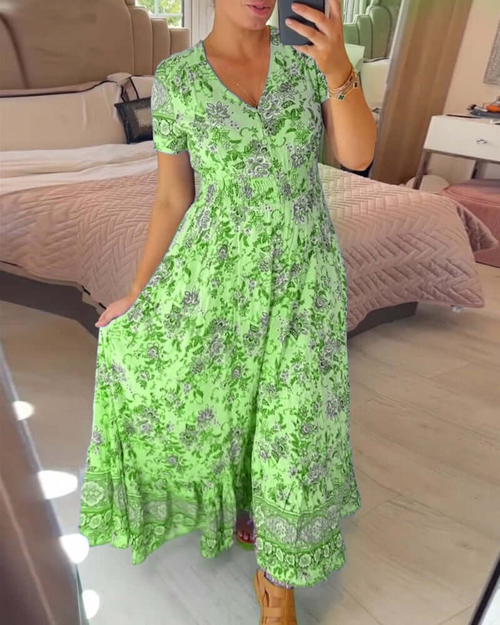 Women's Floral Boho Maxi Dress - Elena Harper