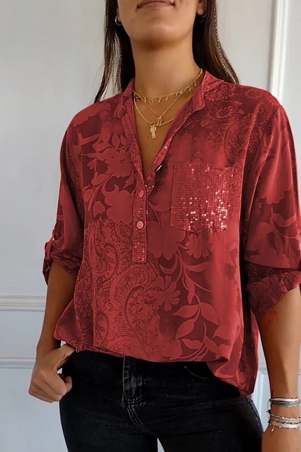 Pauline Elegant Sequin Top, view 6 - Elena Harper