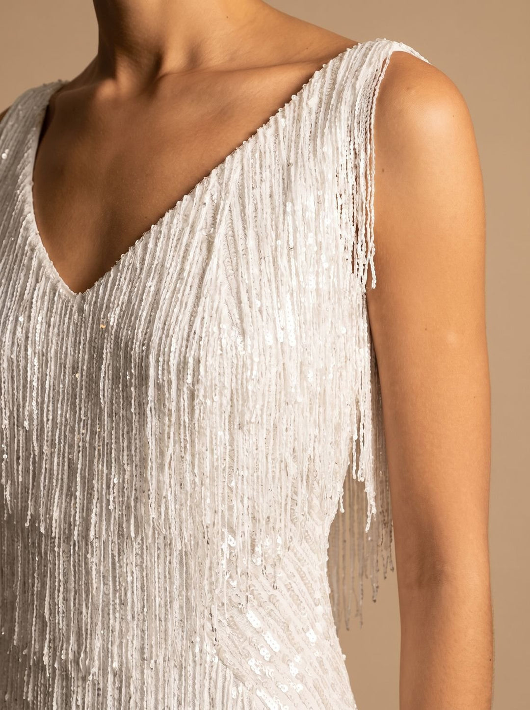 Sofia | Shimmering Sequin Party Dress with Movable Fringe Hem