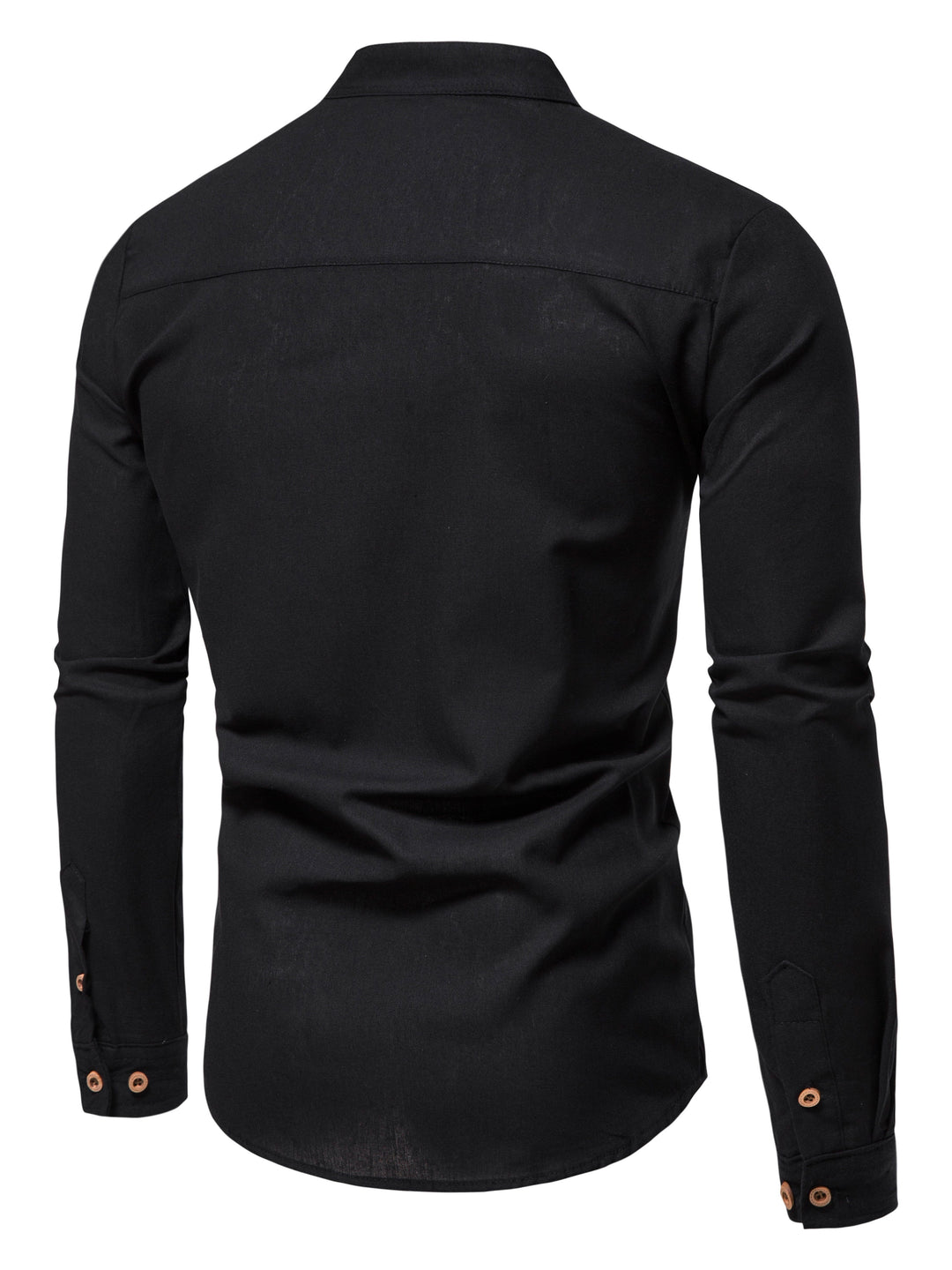 LAURENT MONACO | MEN'S HIGH COLLAR SHIRT WITH HALF BUTTON PLACKET