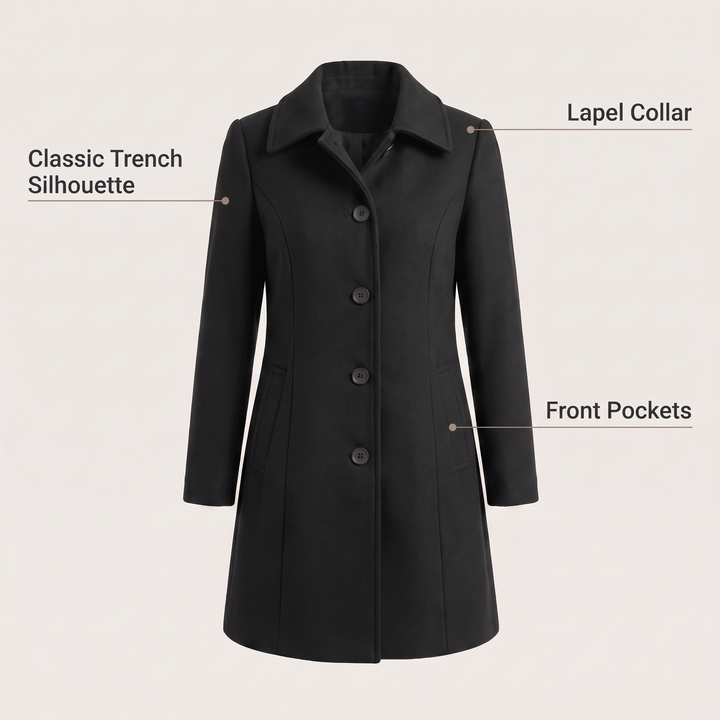 Caroline | Comfortable and Elegant Classic Trench Coat