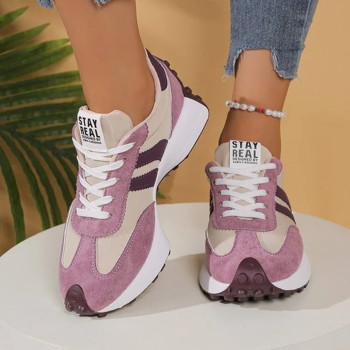 Annika Women's Retro Platform Chunky Sneakers with Lacing, view 3 - Elena Harper
