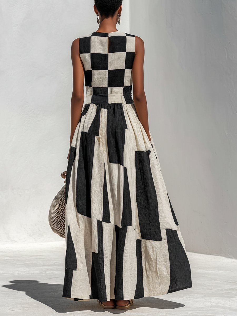 Els Elegant Belly-Covering Sleeveless Maxi Dress, view 6 - Elena Harper