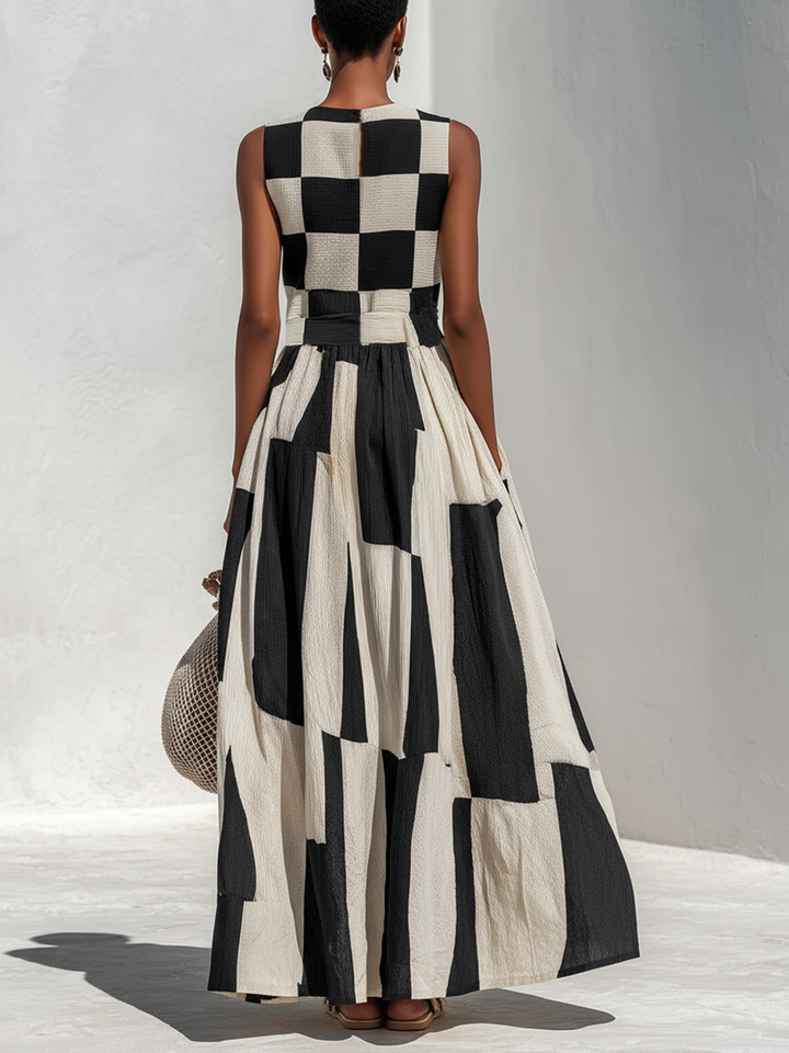Els Elegant Belly-Covering Sleeveless Maxi Dress, view 6 - Elena Harper