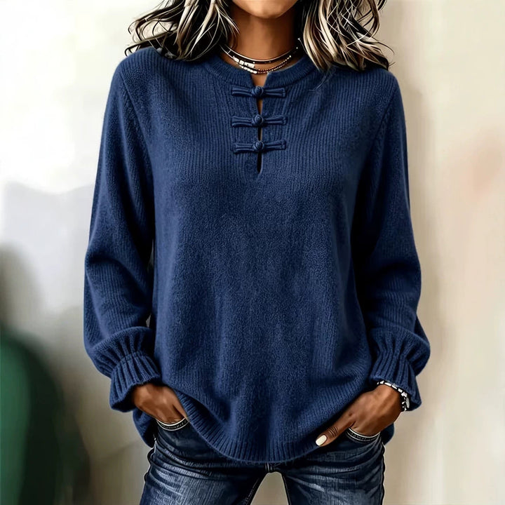 Women's Knit Shirt - High Collar and Relaxed Fit