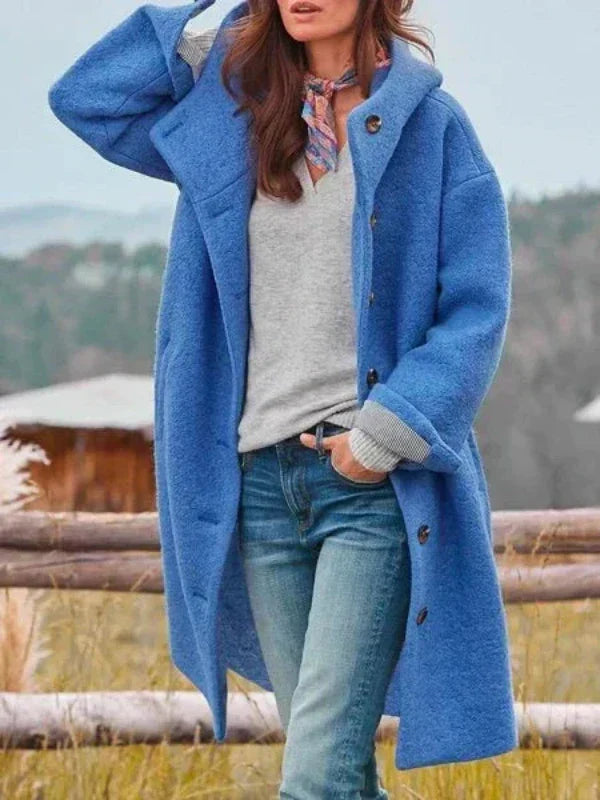 Women's Long Winter Jacket Slim Fit with Pockets