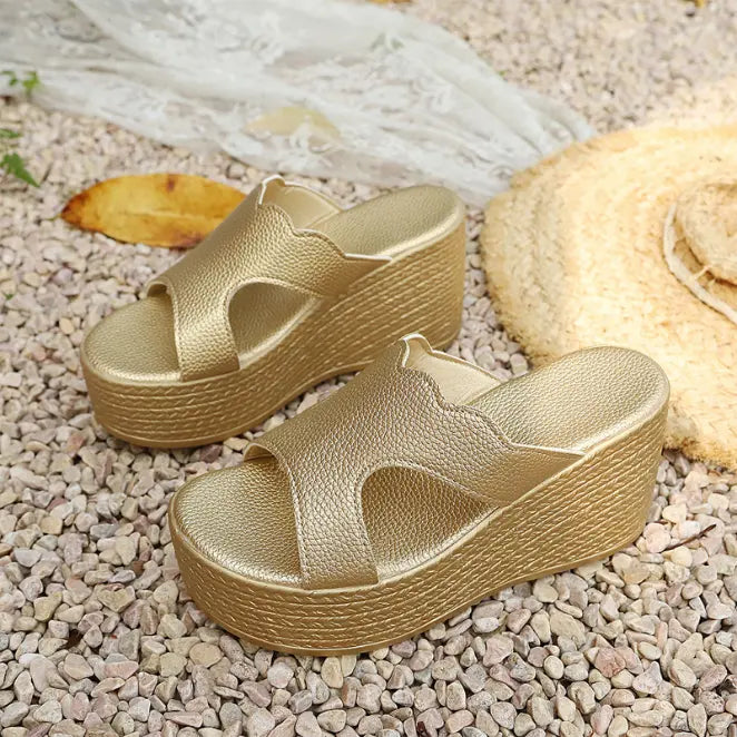 Ammelie Fashionable Wedge Sandals with Thick Platform Sole - Elena Harper