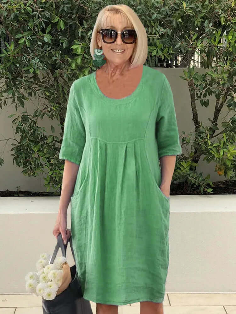 Women's Long Sleeve Summer Dress, view 5 - Elena Harper