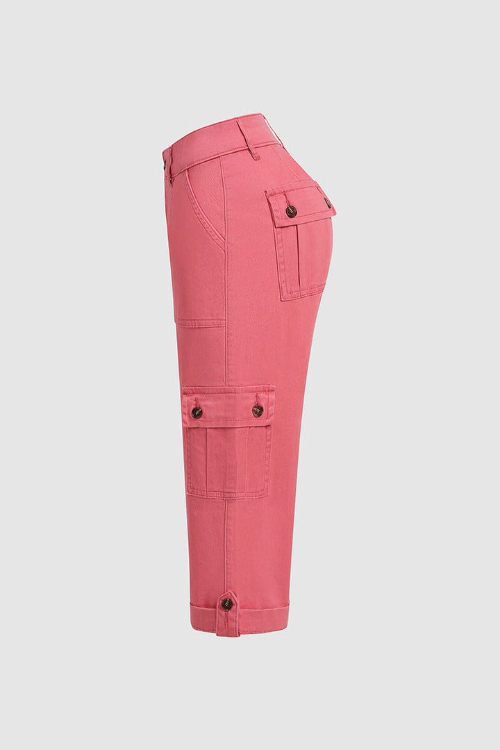 Harper Casual Cargo Pants with Mid-Rise Waist and Pleats - Elena Harper