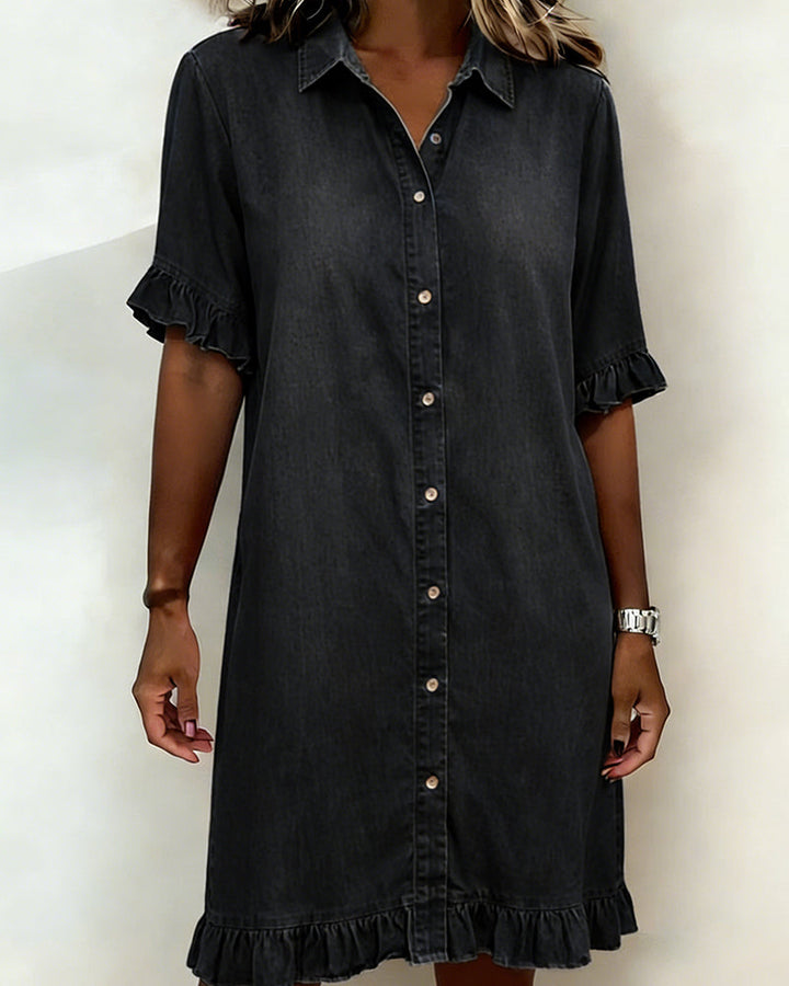 DENIM DRESS WITH BUTTONS FOR WOMEN