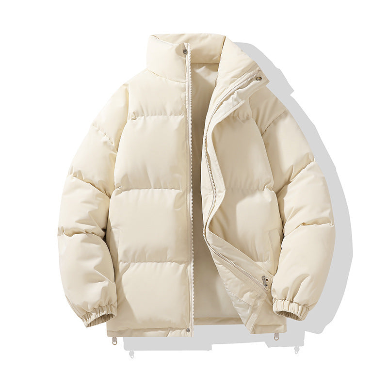 Women's Thick Padded Winter Jacket with High Collar for Cold Season