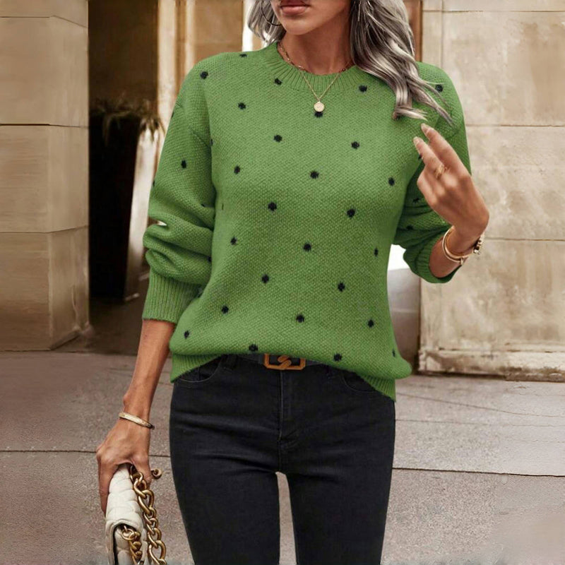 Casual Polka Dot Knitted Jumper