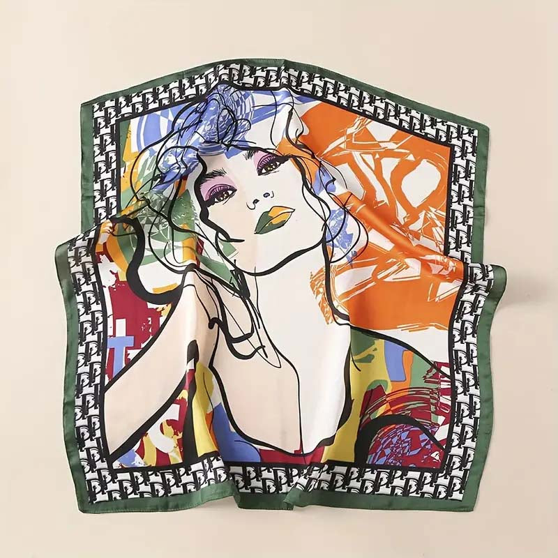 Casual Scarf with Abstract Print